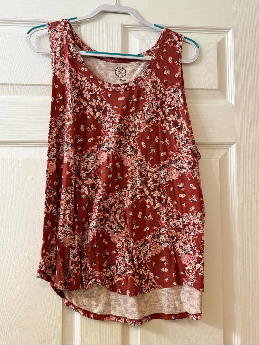 Maurices Floral Scoop Neck Tank Top - Rust